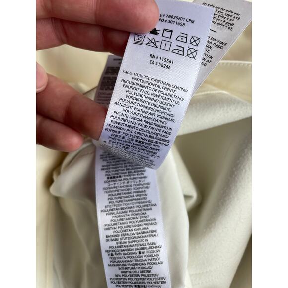 7 for All Mankind Cream High Waist Slim Kick Flare Faux Leather Pant sz 33 NWOT - Picture 10 of 10